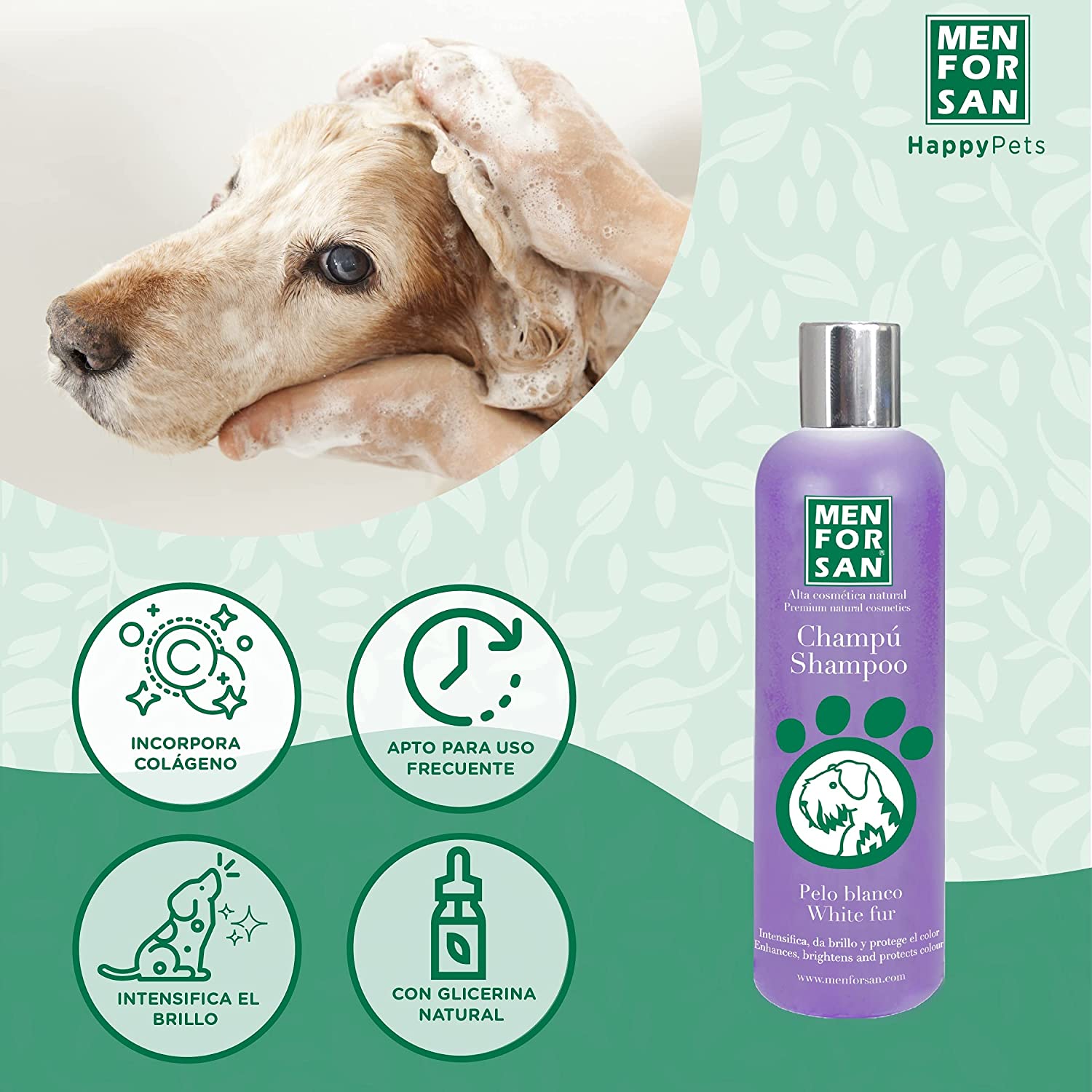 Menforsan Champú para Perros Pelo Blanco 300ml - Imagen 2