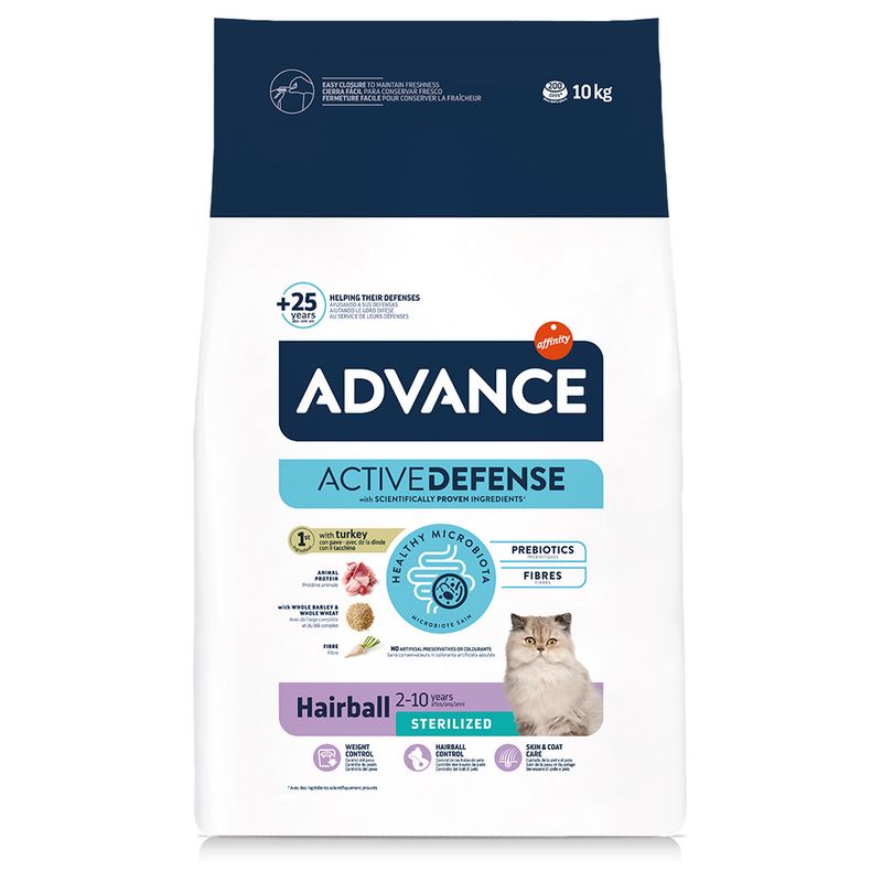 Advance Gatos Esterilizados Hairball con Pavo y Cebada