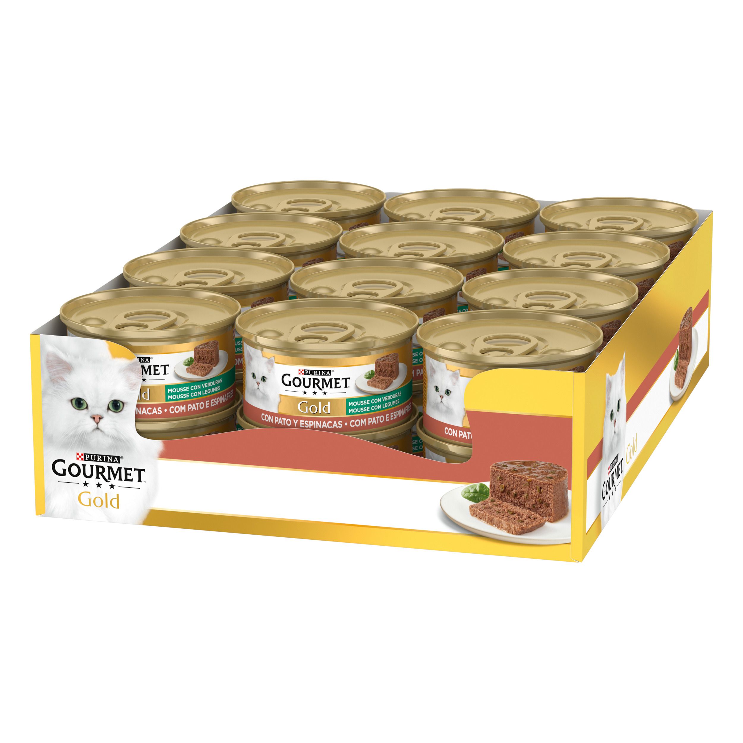 Gourmet Gold Mousse Pato y Espinaca 24 x 85gr - Imagen 4