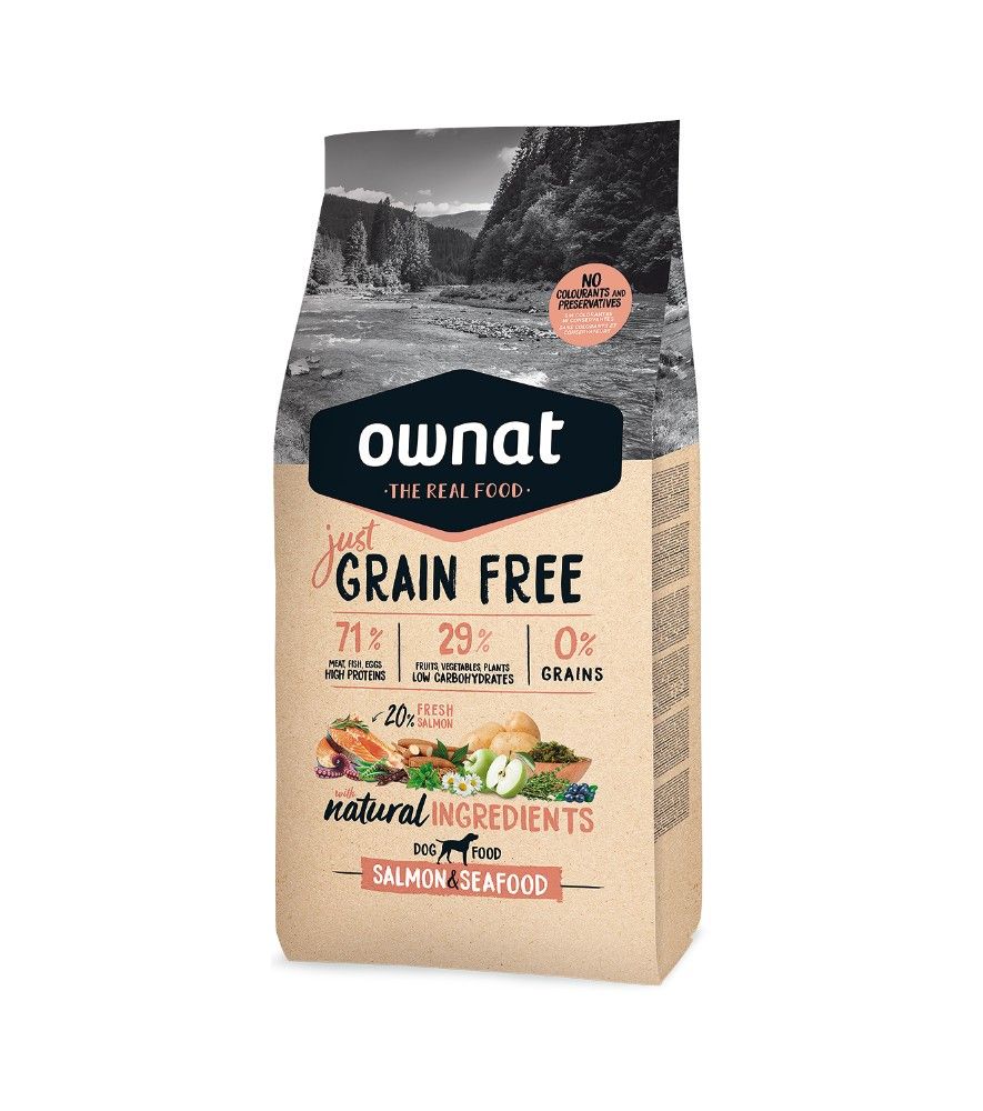 Ownat Just Grain Free Pienso para Perros Salmón y Marisco