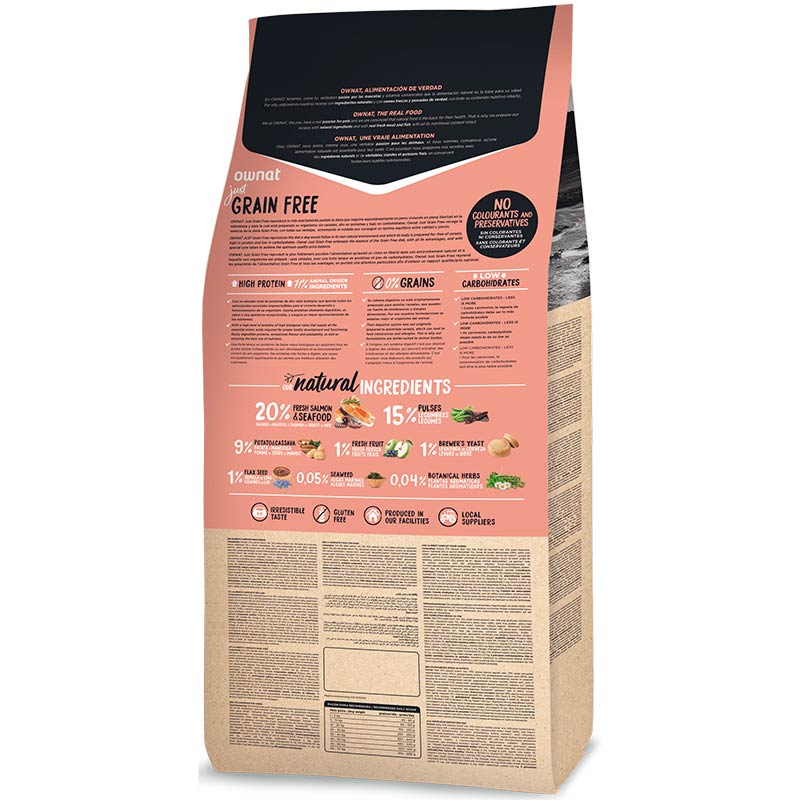 Ownat Just Grain Free Pienso para Perros Salmón y Marisco - Imagen 2