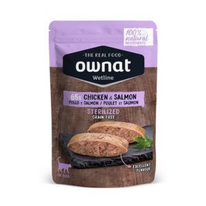 Ownat Wetline Sobres para Gatos Esterilizados con Pollo y Salmón