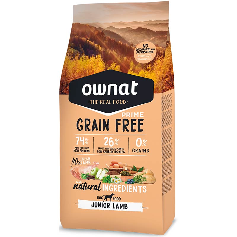 Ownat Grain Free Prime Pienso para Perros Junior Cordero