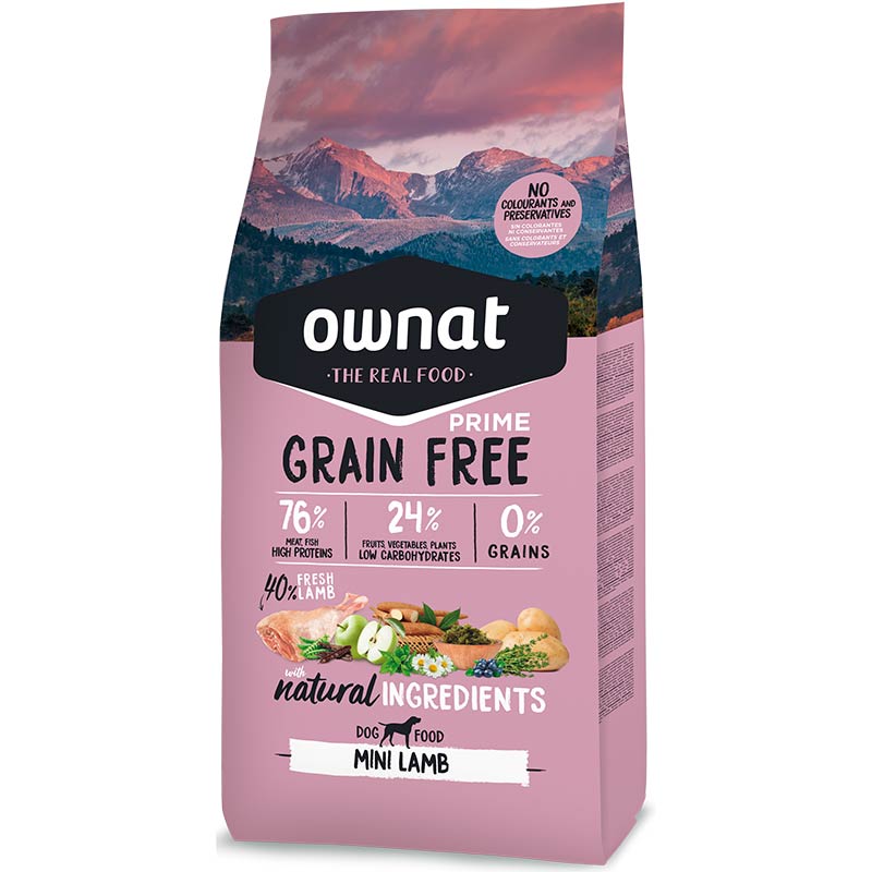 Ownat Grain Free Prime Pienso para Perros Mini Cordero