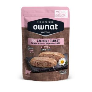 Ownat Wetline Kitten Sobres para Gatitos con Salmón Y Pavo