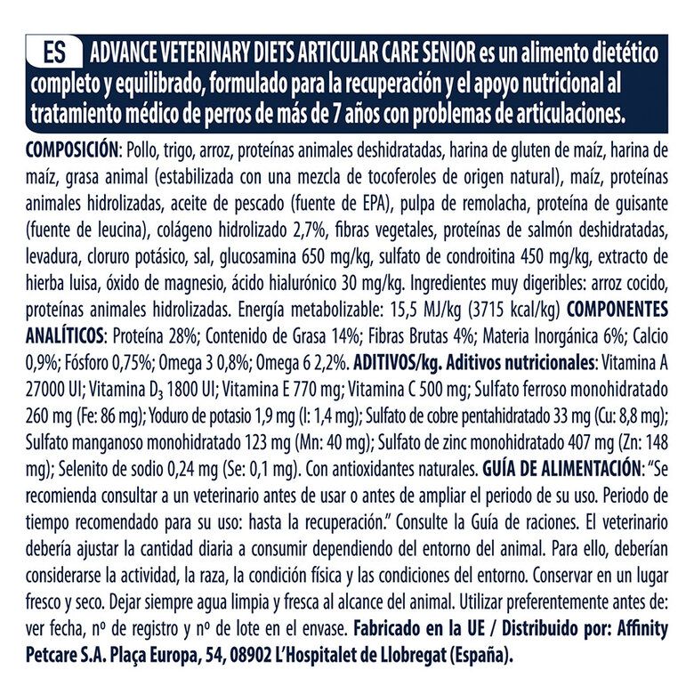 Advance Veterinary Diet Articular Care Senior +7 para Perros - Imagen 5