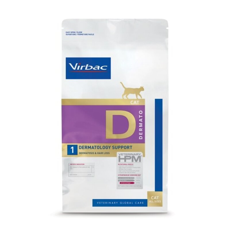 Virbac Veterinary HPM Dermatology Support D1 Gatos