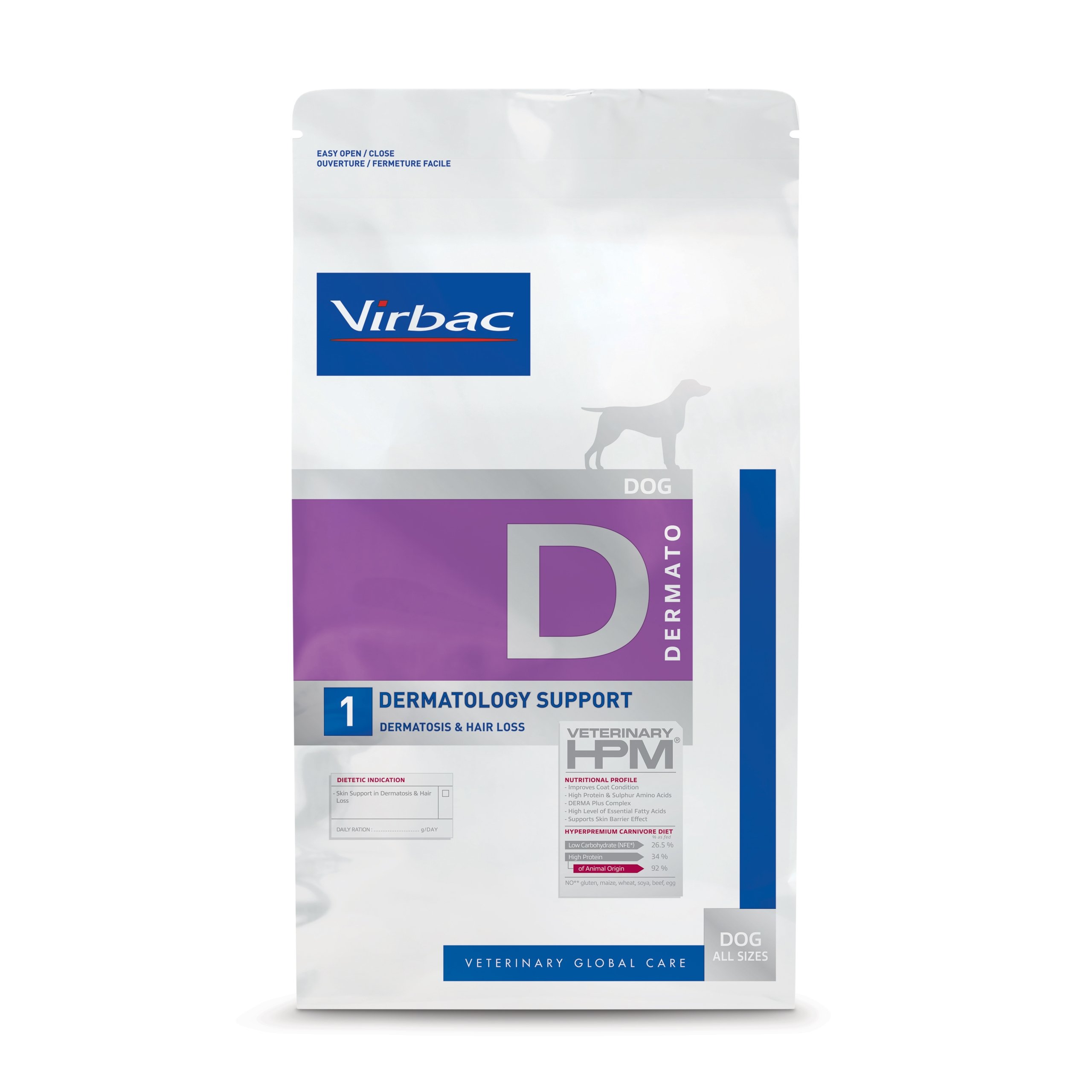 Virbac Veterinary HPM D1 Dog Dermatology Support para Perros