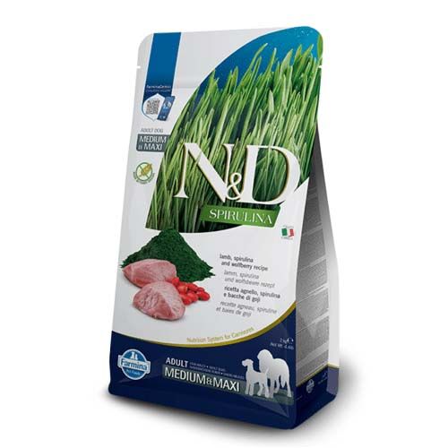 Farmina N&D Dog Spirulina Adult Medium Maxi Cordero