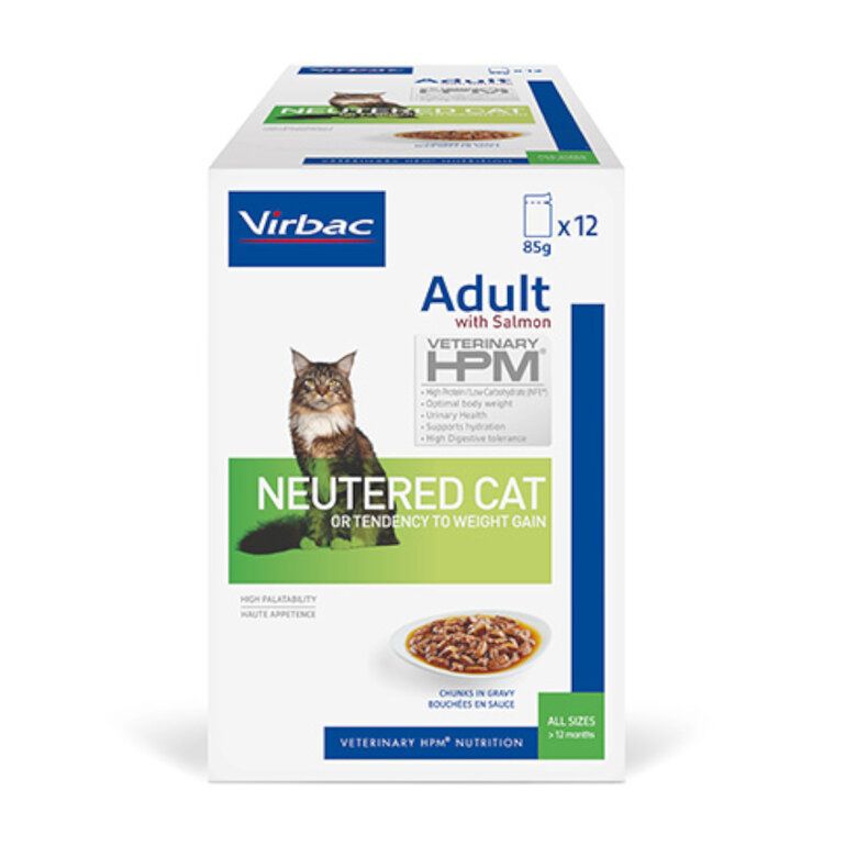 Virbac HPM Neutered Gato Adulto Sobres de Salmón 12x85gr - Imagen 6