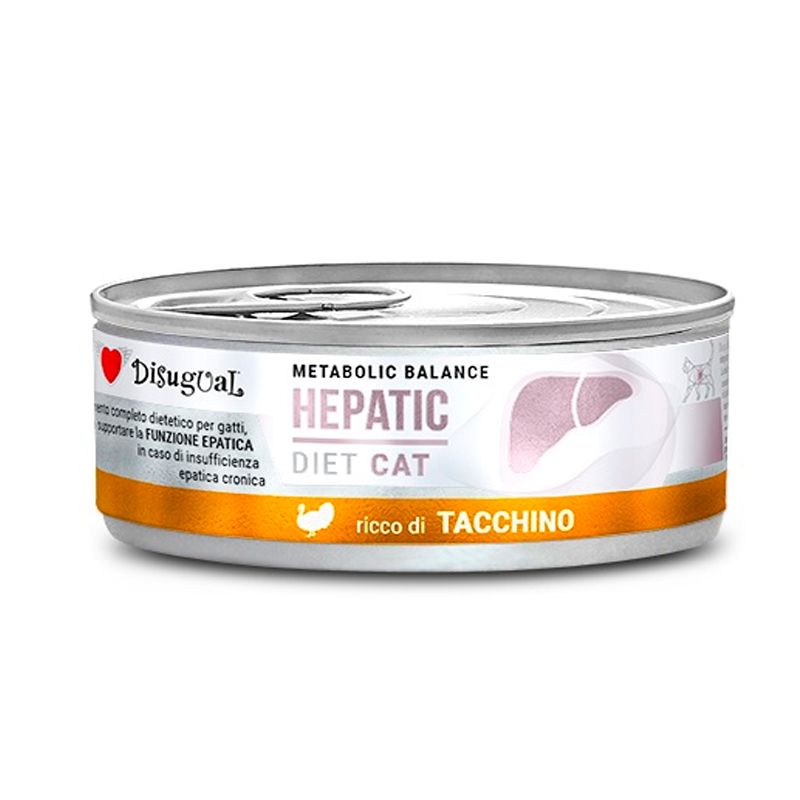 Disugual Diet Hepatic Latas para Gatos con Pavo