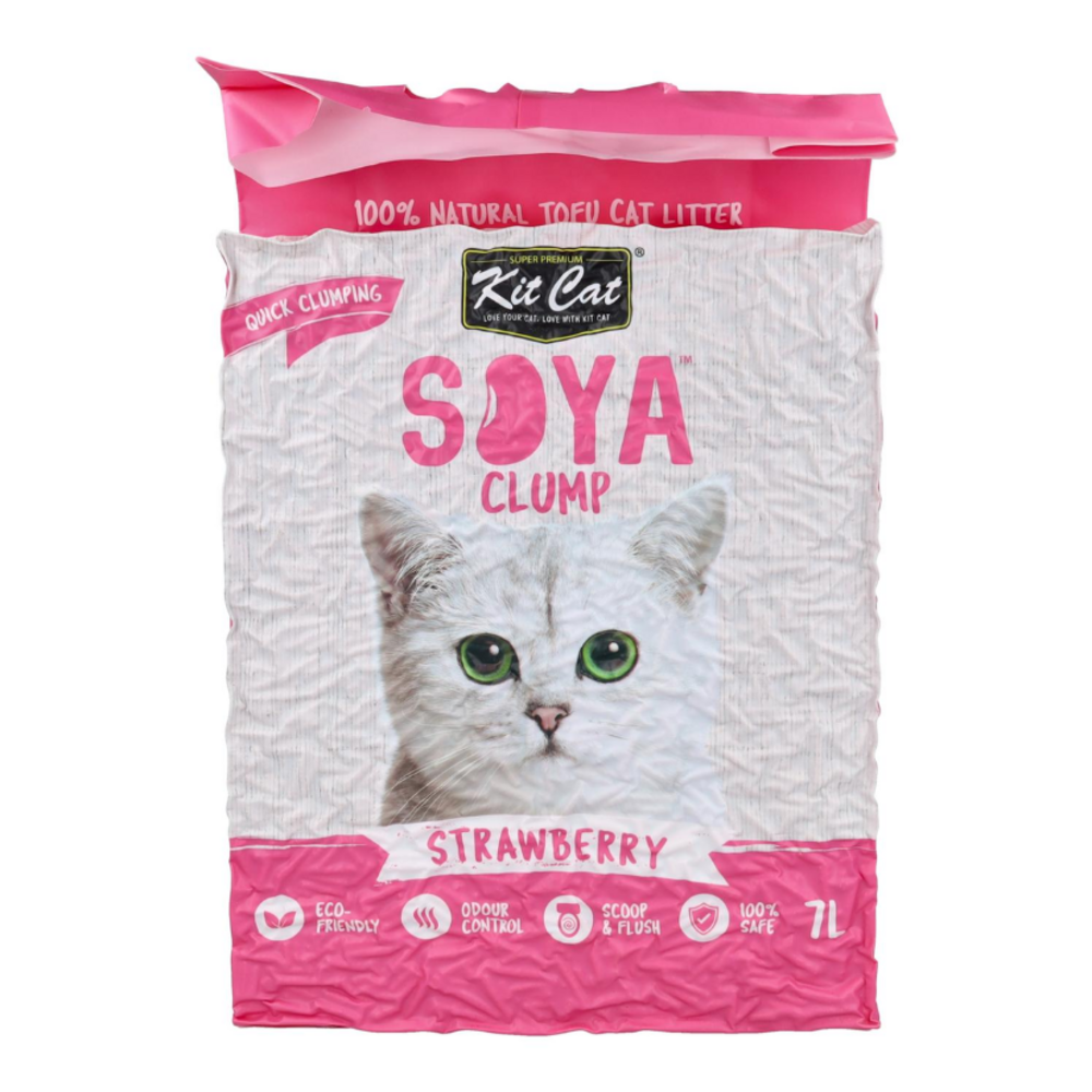 Kit Cat SoyaClump Arena de Soja BIO - Strawberry 7L