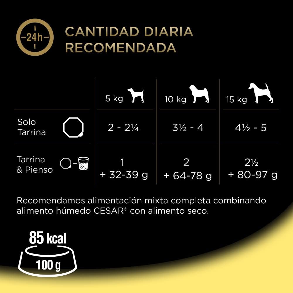 Cesar Senior Comida húmeda para Perros sabor Pollo y Arroz - Imagen 3
