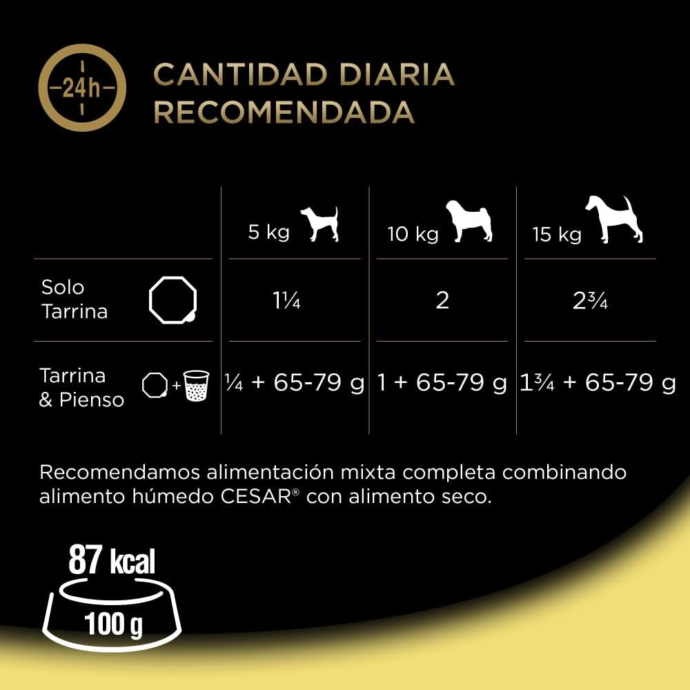 Cesar Clasicos Comida húmeda para Perros sabor Pollo Tarrinas - Imagen 5
