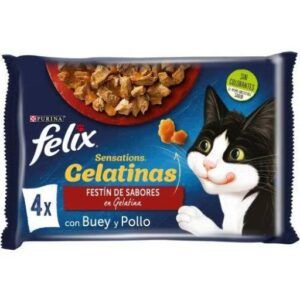 Felix Sensation Festín de Carnes en Gelatina con Buey y Pollo