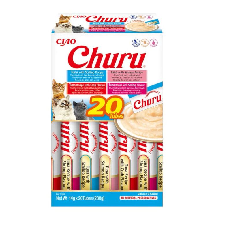 Churu Variedades de Atún y Marisco Snack Gatos