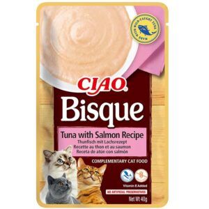 Churu Bisque Atún con Salmón Sobres para Gatos 12x40gr