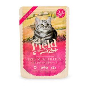 Sam’s Field Kitten Filetes de Pavo y Brócoli Sobres para Gatos