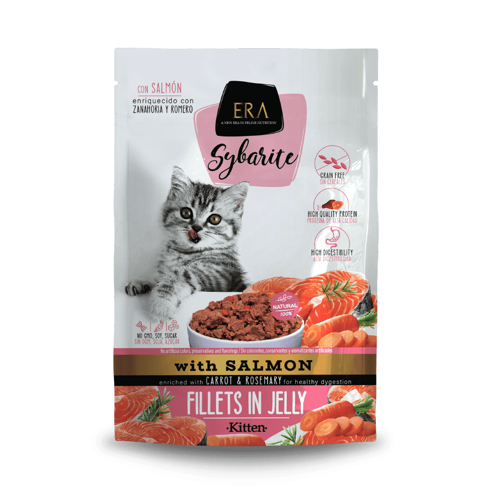 Era Sybarite Kitten Salmón con Zanahoria y Romero en Gelatina