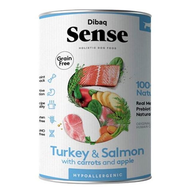 Dibaq Sense Grain Free Salmón y Pavo Latas para Cachorros