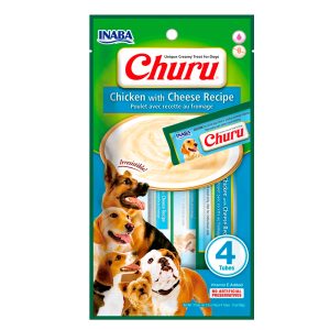 Churu Dog Receta de Pollo y Queso Snacks para Perros 4 x 12gr