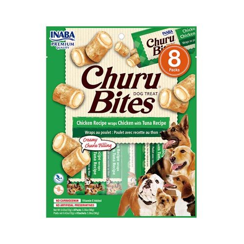 Inaba Churu Dog Bites Snacks Pollo y Atún para Perros 8 x 12gr