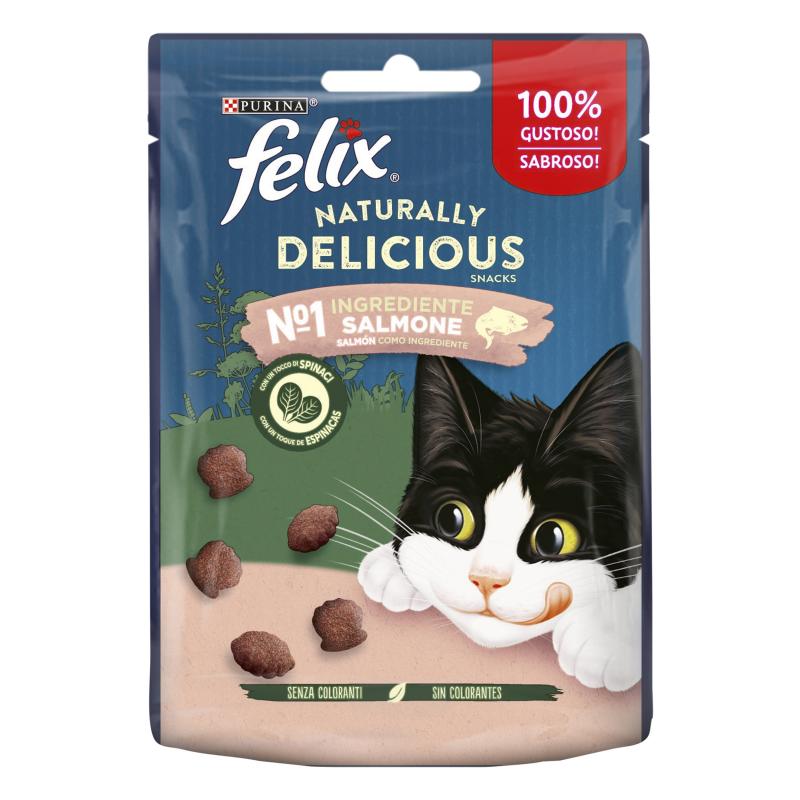 Felix Snack Naturally Delicious de Salmón y Espinacas Para Gatos - Imagen 2