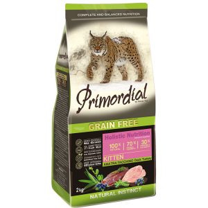 Primordial Kitten Pato Y Pavo Pienso para Gatos 2kg