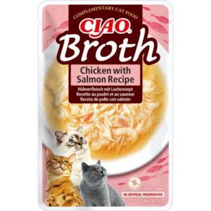 Churu Broth Sopa Pollo Con Salmón Sobres Para Gatos 12 x 40gr
