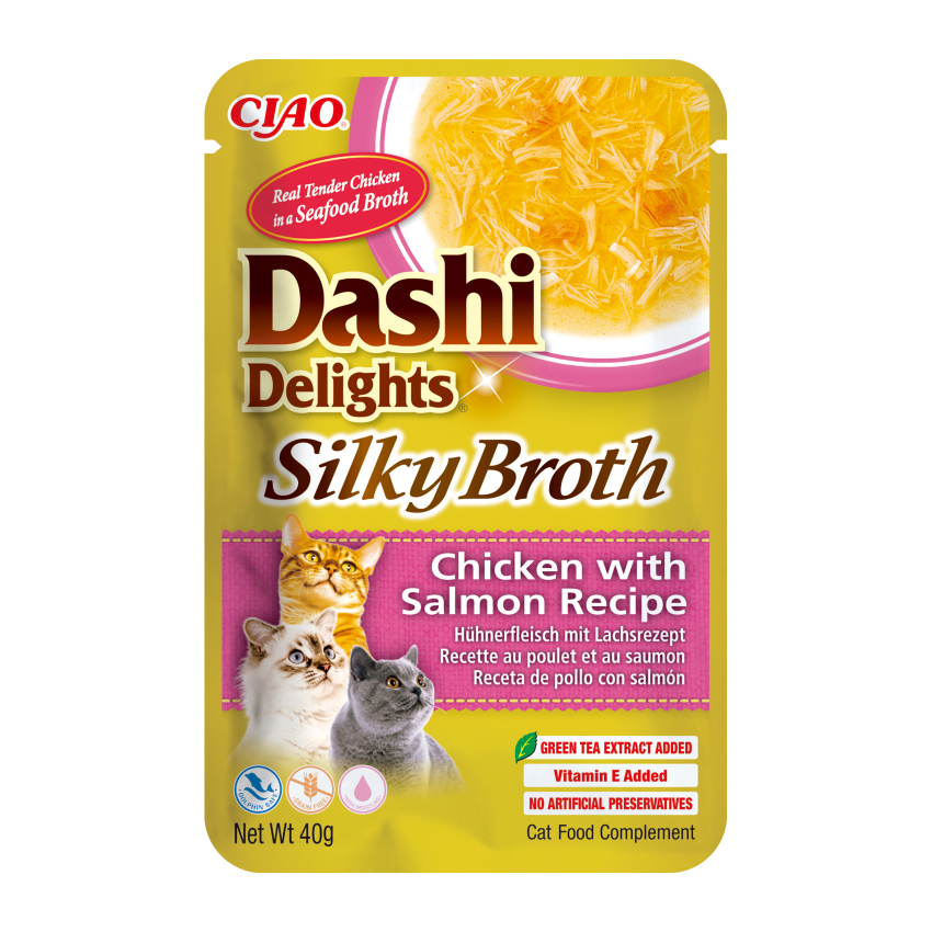 Churu Dashi Delights Silky Broth Pollo y Salmón 12 x 40gr