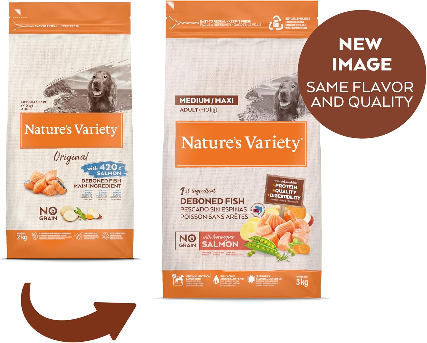 Nature's Variety No Grain Medium/Maxi Adult con Salmón - Imagen 3