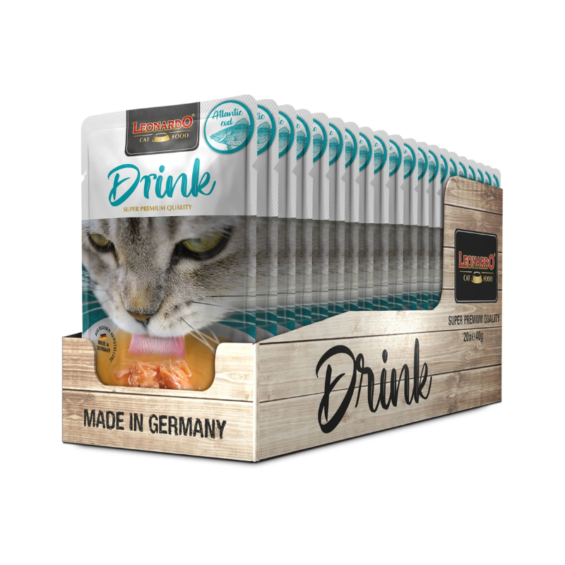 Leonardo Drink Sopa Atlantic Cod para Gatos 20 x 40gr