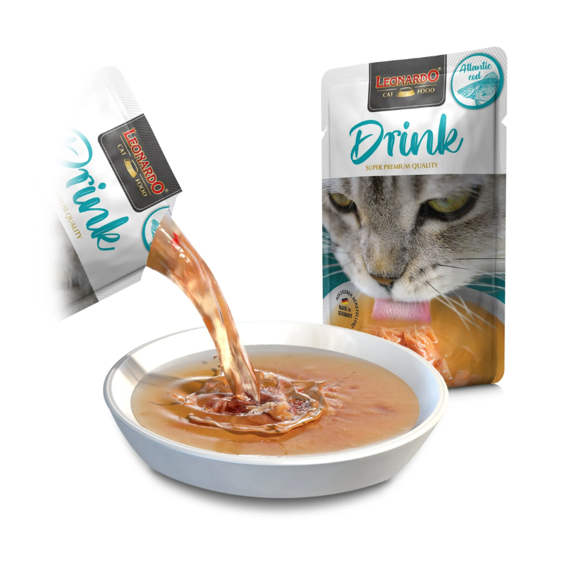 Leonardo Drink Sopa Atlantic Cod para Gatos 20 x 40gr - Imagen 2