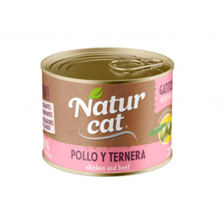 NaturCat Lata de Pollo y Ternera para Gatitos - 6 x 200gr