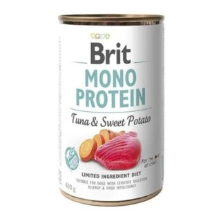 Brit Mono Protein Latas de Atún y Boniato Para Perros ha sido formulado para ofrecer a tu perro una dieta completa, natural y de fácil digestión.