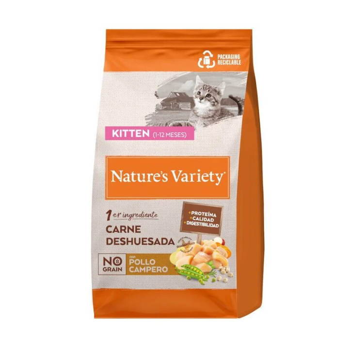 Nature's Variety No Grain Kitten de Pollo Pienso para Gatos