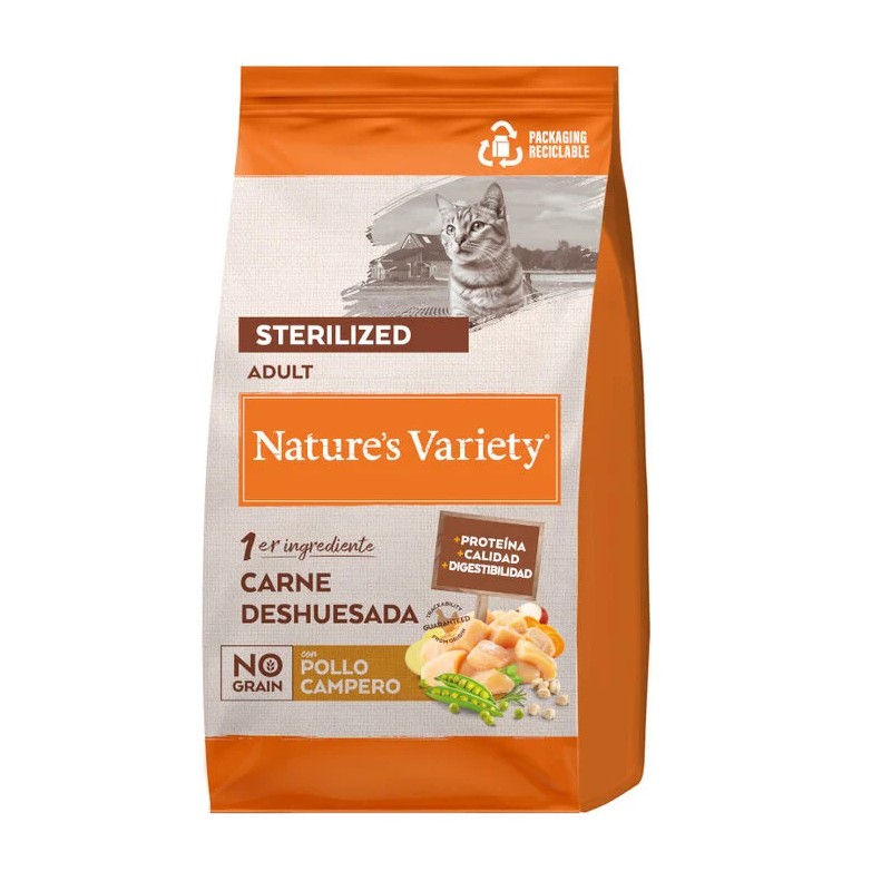 Nature's Variety No Grain Esterilizado de Pollo Pienso para Gatos