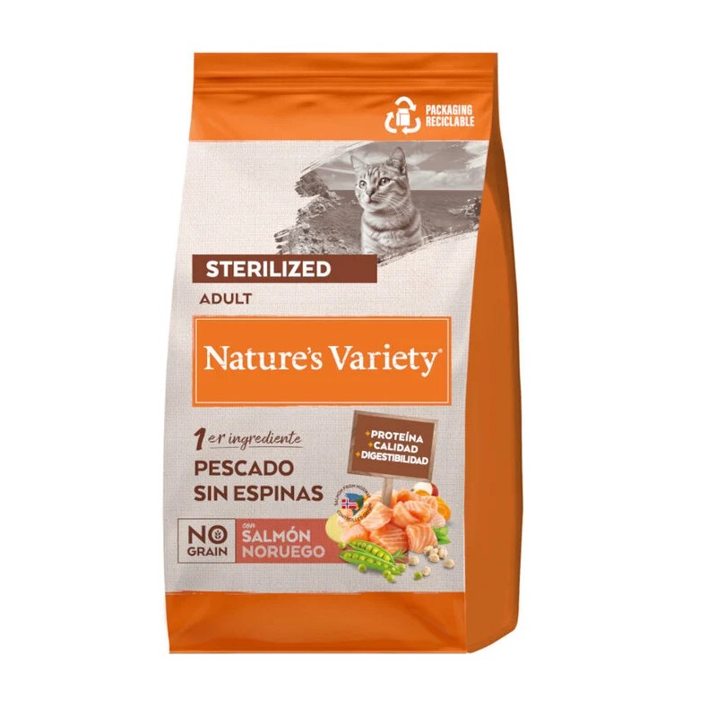 Nature's Variety No Grain Sterilized de Salmon pienso para Gatos