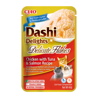 Churu Dashi Delights Delicate Flakes Pollo, Atún & Salmón (12 x 40 g)