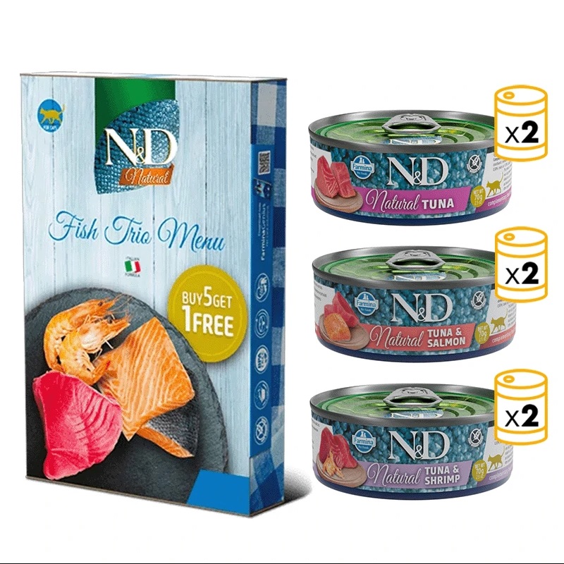Farmina Natural Fish Trio Menú Comida húmeda para Gatos