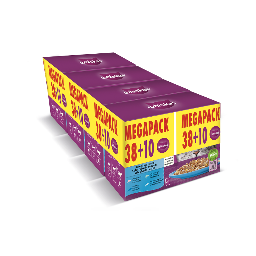 Whiskas Selección de Pescado en Gelatina Sobres para Gatos