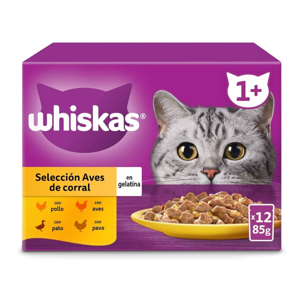 Whiskas Selección de Aves en Gelatina Sobres para Gatos