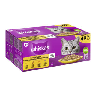Whiskas MEGAPACK de Aves en Gelatina para Gatos