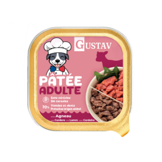 Gustav DOG Paté de Cordero Comida Húmeda Latas para Perros
