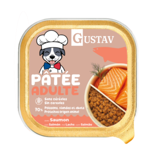 Gustav DOG Paté de Salmón Comida Húmeda Latas para Perros