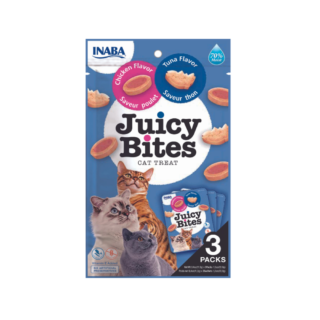 INABA Juicy Bites Snack de Pollo y Atún para Gatos