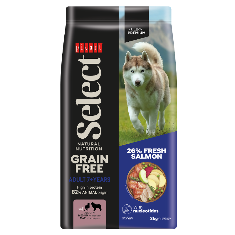 Picart Select ADULT 7+ YEARS GRAIN FREE Salmón para Perros